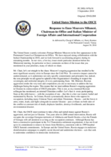Statement by the Delegation of the United States of America in response to the address by the Chairperson-in-Office of the OSCE, Minister of Foreign Affairs and International Cooperation of Italy, H.E. Mr. Enzo Moavero Milanesi