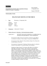 Journal of the 891st Plenary Meeting of the Forum for Security Co-operation