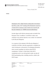 Statement by the Delegation of Sweden on the ODIHR’s election observation methodology