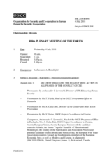 Journal of the 888th Plenary Meeting of the Forum for Security Co-operation
