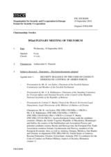 Journal of the 892nd Plenary Meeting of the Forum for Security Co-operation