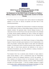 Statement by the Austrian EU Presidency in response to the presentations by Mr. B. von Sydow, by Mr. S. K. Rakhmanov, and by Colonel Y. Matlai