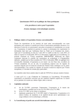 Response by the Delegation of Luxembourg to the Questionnaire on Participating States’ Policy and/or National Practices and Procedures for the Export of Conventional Arms and Related Technology Response by the Delegation of Luxembourg to the Questionnaire on Participating States’ Policy and/or National Practices and Procedures for the Export of Conventional Arms and Related Technology