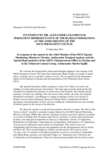 Statement by the Delegation of the Russian Federation in response to the update by Ambassador Martin Sajdik and to the report by Ambassador Ertugrul Apakan