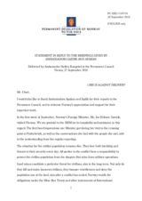 Statement by the Delegation of Norway in response to the update by Ambassador Martin Sajdik and to the report by Ambassador Ertugrul Apakan