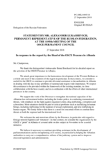 Statement by the Delegation of the Russian Federation in response to the report by the Head of the OSCE Presence in Albania, Ambassador Bernd Borchardt