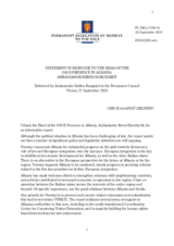 Statement by the Delegation of Norway in response to the report by the Head of the OSCE Presence in Albania, Ambassador Bernd Borchardt