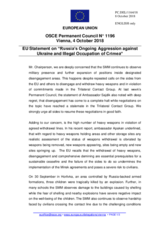 Statement by the Austrian EU Presidency on Russia’s ongoing aggression against Ukraine and the illegal occupation of Crimea