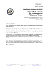 Statement by the Delegation of the United States of America in response to the statement by the Delegation of the Russian Federation on the situation in Ukraine and the need to implement the Minsk agreements