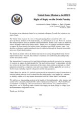 Statement by the Delegation of the United States of America on the European and World Day against the Death Penalty, celebrated on 10 October 2018