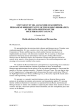 Statement by the Delegation of the Russian Federation on the general election in Bosnia and Herzegovina, held on 7 October 2018 