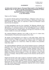 Statement by the Delegation of Bulgaria on the murder of journalist Ms. V. Marinova in Bulgaria