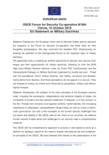 Statement by the Austrian EU Presidency in response to the presentations by Lieutenant General K. Jäämeri, by Major General A. Serzhantov, and by Lieutenant Colonel J. Lind
