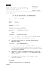 Journal of the 391st Plenary Meeting of the Forum for Security Co-operation