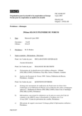 Journal of the 391st of the Plenary Meeting of the Forum for Security Co-operation (fr)