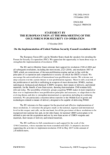 Statement by the Austrian EU Presidency in response to the presentations by Ambassador J. Eliasson, Ms. A. Hinojosa, and by Mr. A. Rached