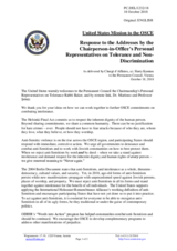 Statement by the Delegation of the United States of America in response to the addresses by the three personal representatives of the Chairperson-in-Office on combating tolerance and non-discrimination