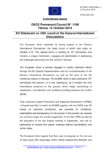 Statement by the Austrian EU Presidency on the 45th round of the Geneva International Discussions, held on 10 October 2018