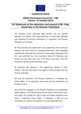 Statement by the Austrian EU Presidency on the abduction of and assault on Mr. O. Kozlovsky in the Russian Federation