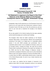 Statement by the Austrian EU Presidency in response to the report by the Chief Observer of the OSCE Observer Mission at two Russian checkpoints on the Russian-Ukrainian border, Ambassador György Varga
