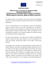 Statement by the Austrian EU Presidency in response to the presentations by Lieutenant General C. Whitecross, by Major General E. G. Knyazeva, and by Major General K. Eksell