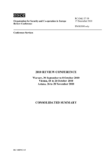 Consolidated Summary of the 2010 OSCE Review Conference