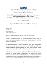 Keynote by OSCE Secretary General Thomas Greminger at the Eastern Partnership Reflection Forum