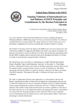 Statement by the Delegation of the United States of America on Russia’s ongoing aggression against Ukraine and the illegal occupation of Crimea