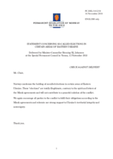 Statement by the Delegation of Norway on illegal and fake so-called “elections” in the Russia-occupied territories of the Donetsk and Luhansk regions of Ukraine