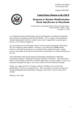 Statement by the Delegation of the United States of America on the situation in the former Yugoslav Republic of Macedonia