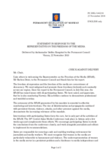 Statement by the Delegation of Norway in response to the report by the OSCE Representative on Freedom of the Media, Mr. Harlem Désir 