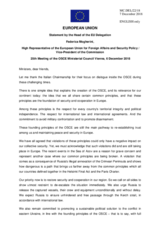 Statement by H.E. Federica Mogherini, High Representative of the European Union for Foreign Affairs and Security Policy and Vice-President of the Commission