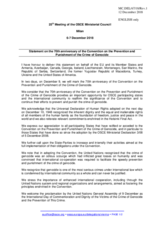 Statement on the 70th Anniversary of the Convention on the Prevention and Punishment of the Crime of Genocide