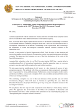 Statement by the Delegation of Armenia in response to the address by the Special Representative of the OSCE Chairperson-in-Office on Combating Corruption, Ms. Paola Severino