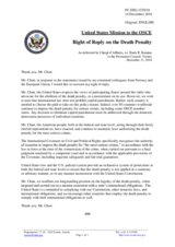 Statement by the Delegation of the United States of America in response to the statements by delegations on the death penalty in the United States of America