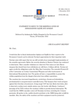Statement by the Delegation of Norway in response to the update by Ambassador Martin Sajdik and to the report by Ambassador Ertugrul Apakan