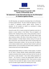 Statement by the Austrian EU Presidency on the International Day for the Elimination of Violence against Women, observed on 25 November 2018