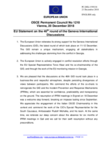 Statement by the Austrian EU Presidency on the 46th round of the Geneva International Discussions, held on 11 and 12 December 2018