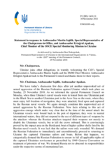 Statement by the Delegation of Ukraine in response to the update by Ambassador Martin Sajdik and to the report by Ambassador Ertugrul Apakan