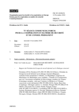 Journal de la 71ème séance commune du Forum pour la coopération en matière de sécurité et du Conseil permanent