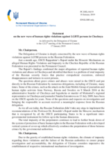 Statement by the Delegation of Ukraine on new wave of human rights violations against LGBTI persons in Chechnya, Russian Federation