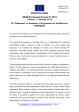 Statement by the Romanian EU Presidency on the freedom of expression in the Russian Federation