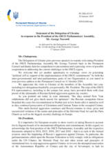 Statement by the Delegation of Ukraine in response to the address by the President of the OSCE Parliamentary Assembly, H.E. George Tsereteli