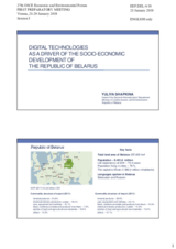 Presentation by Ms. Yuliya Shapkina, Head of the Sectoral Informatization Department, Ministry of Communications and Informatization