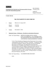 Journal der 904. Plenarsitzung des Forums