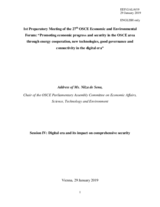 Statement by Ms. Nilza de Sena, Chair of the Committee on Economic Affairs, Science, Technology and Environment