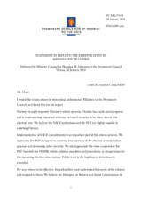 Statement by the Delegation of Norway in response to the report by the OSCE Project Co-ordinator in Ukraine, Ambassador Henrik Villadsen