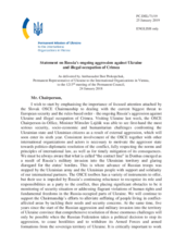 Statement by the Delegation of Ukraine on Russia’s ongoing aggression against Ukraine and the illegal occupation of Crimea