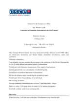 Statement by OSCE Chairperson-in-Office Miroslav Lajčák, conference on Combating Antisemitism in the OSCE Region, Bratislava, Slovakia 5 February 2019