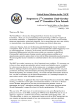 Statement by the Delegation of the United States of America in response to the presentations by the Chairpersons of the Economic and Environmental Committee and the Human Dimension Committee